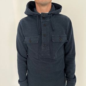 Men’s jcrew hooded Henley sweatshirt
